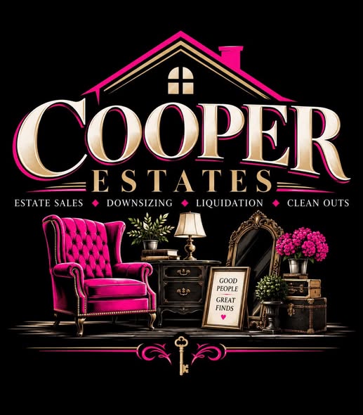 Cooper Estates logo featuring estate sales, downsizing, liquidation, and clean outs